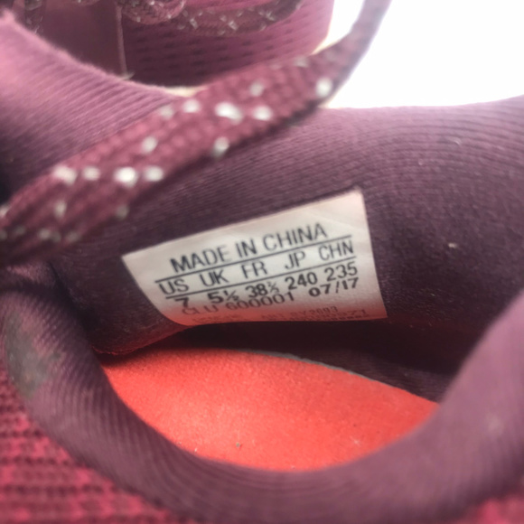 Adidas Pure Boost Red Sneakers Size 7F/6M - Picture 7 of 8